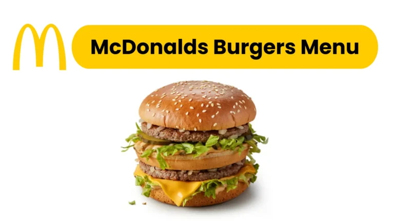 McDonalds Burgers Menu Prices & Pictures UK